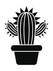 cactus in pot vector illustration