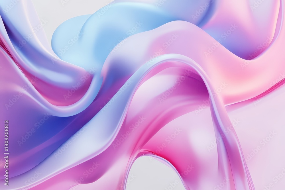 Poster flowing waves of pastel hues create an enchanting visual symphony of color and smooth texture in an 