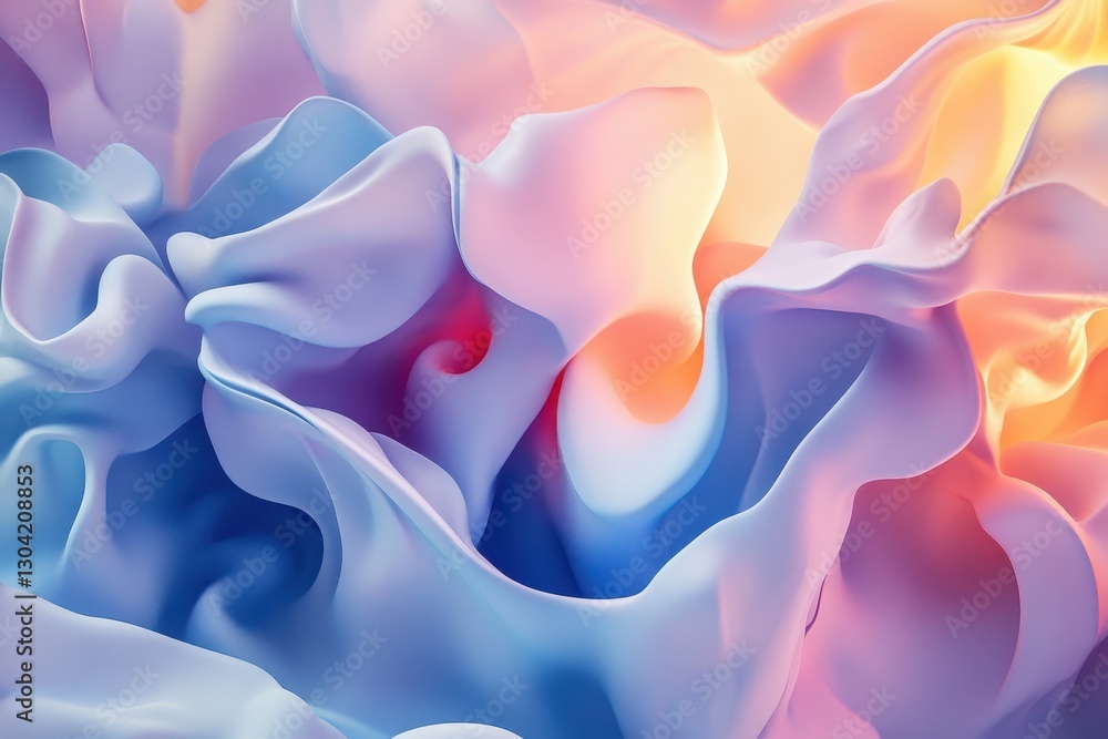 Poster fluid waves of pastel hues dance together in a mesmerizing display of color, light, and texture in a
