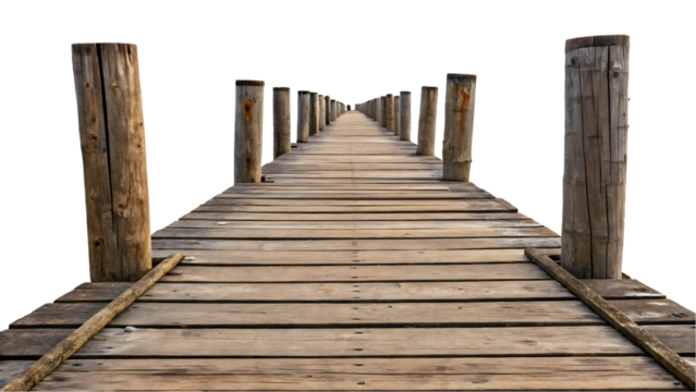 wooden pier on the beach cutout