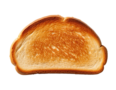 Toast bread isolated on transparent background with free text, seamless pattern