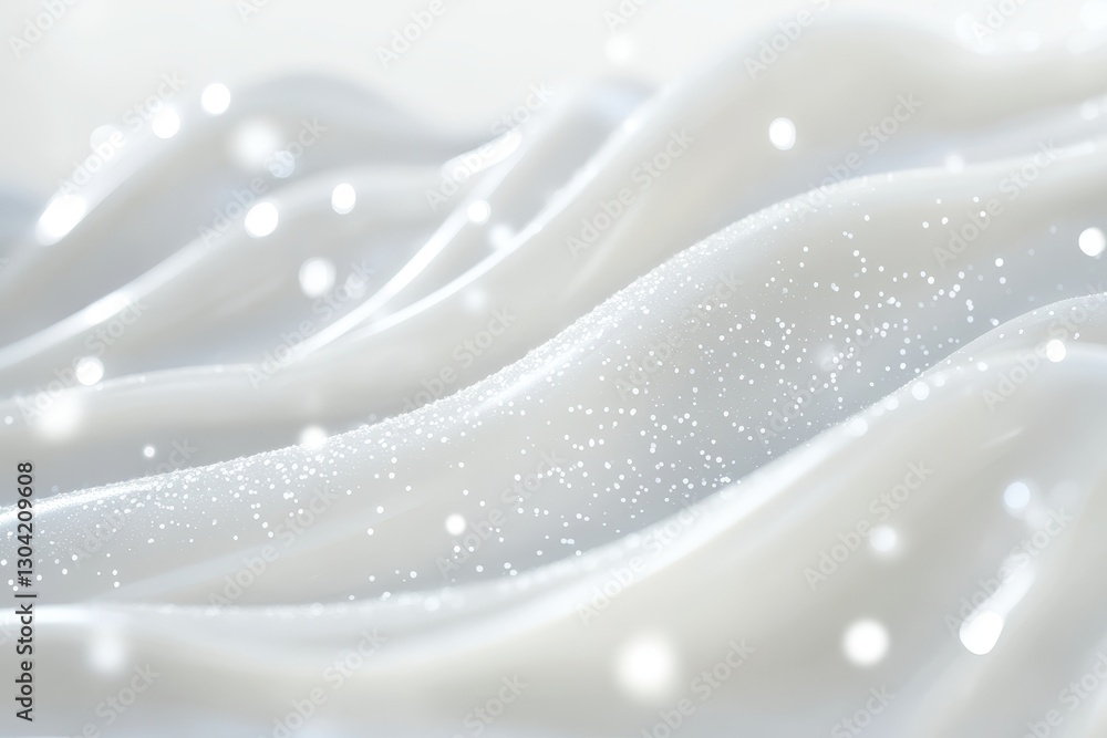 Aufkleber delicate waves of white cream shimmer under soft light, creating an ethereal and enchanting ambiance