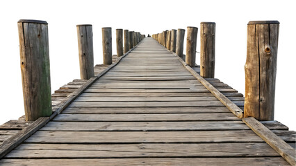 Obraz premium wooden pier on the beach cutout