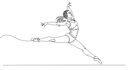 Grace in Motion: A One-Line Dancer Drawing