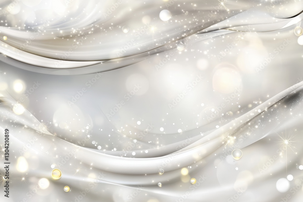 Poster elegant fabric waves illuminated by glimmers of light create a dreamy atmosphere suitable for celebr