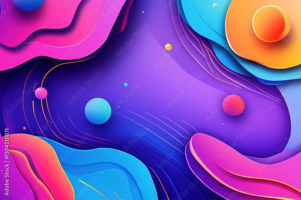 Poster vibrant abstract design featuring colorful shapes and swirling elements in a dynamic composition. ge