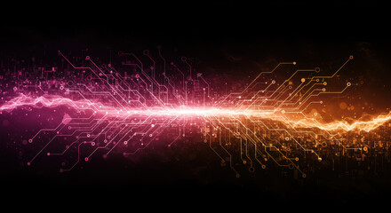 A circuit board design radiates technology and connects the digital future.
