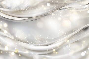 Elegant fabric waves illuminated by glimmers of light create a dreamy atmosphere suitable for celebrations. Generative AI