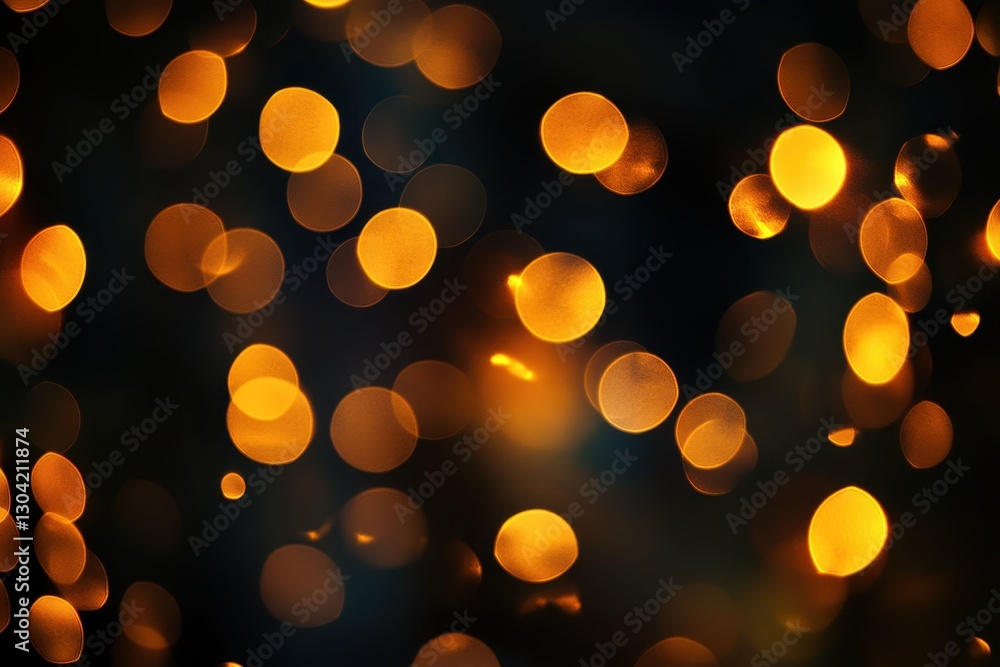 Aufkleber warm golden bokeh lights illuminating the night and creating a captivating, magical atmosphere for a