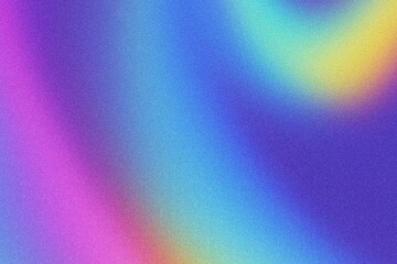 Vibrant grainy gradient pattern with soft curved bands of color. Abstract modern design, colorful grain noise background, digital art. Lo-fi multicolor vintage retro design.