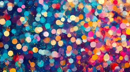 Naklejka premium Vibrant multicolored bokeh lights creating a festive atmosphere