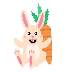 Cute Easter Bunny holding Carrot