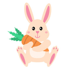 Cute Easter Bunny holding Carrot