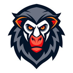 Naklejka premium Baboon head mascot logo design vector