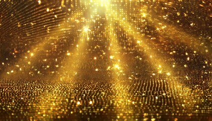 Naklejka premium golden sequin curtain with sparkling lights, shimmering festive backdrop for glamorous events, luxury celebration design