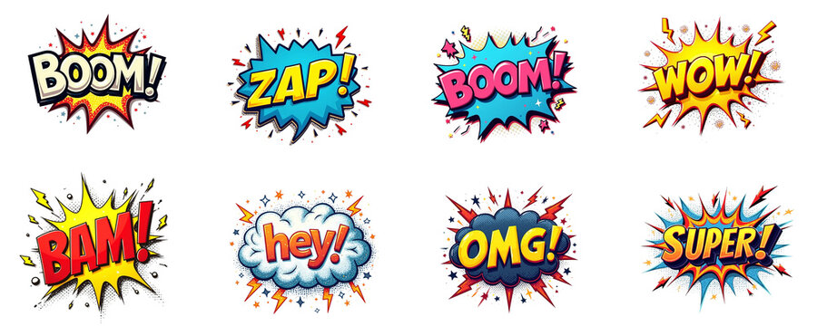 Pop Art Clipart Collection PNG Bundle.