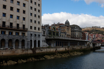 Classic architecture in the downtown of Bilbao, Spain