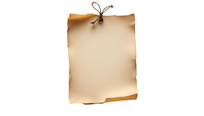 Blank old brown paper tag transparent background, PNG ideal for vintage design projects, gift labels, or rusticthemed crafts, adding a touch of nostalgia.