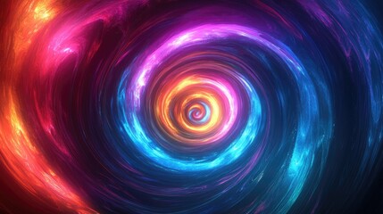 Obraz premium Vibrant cosmic spiral abstract digital art colorful swirl creative design futuristic concept