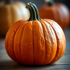 pumpkin on a wooden table