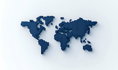 Obraz premium Vector Illustration of World Map in Pixel Art Style on Background