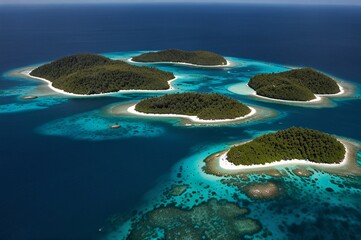 Obraz premium Stunning Aerial View of a Tropical Archipelago with Coral Reefs V3