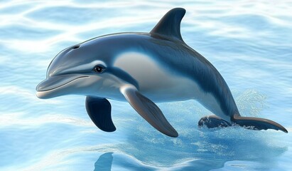 Fototapeta premium Oceanic Dolphin Leaping Gracefully