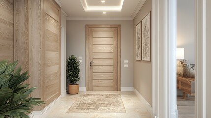 Modern Scandinavian Entrance Hall Illustration