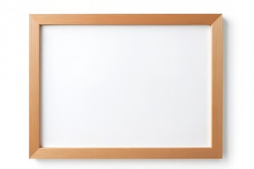 Obraz premium Empty Light Brown Wooden Picture Frame Isolated on White Background