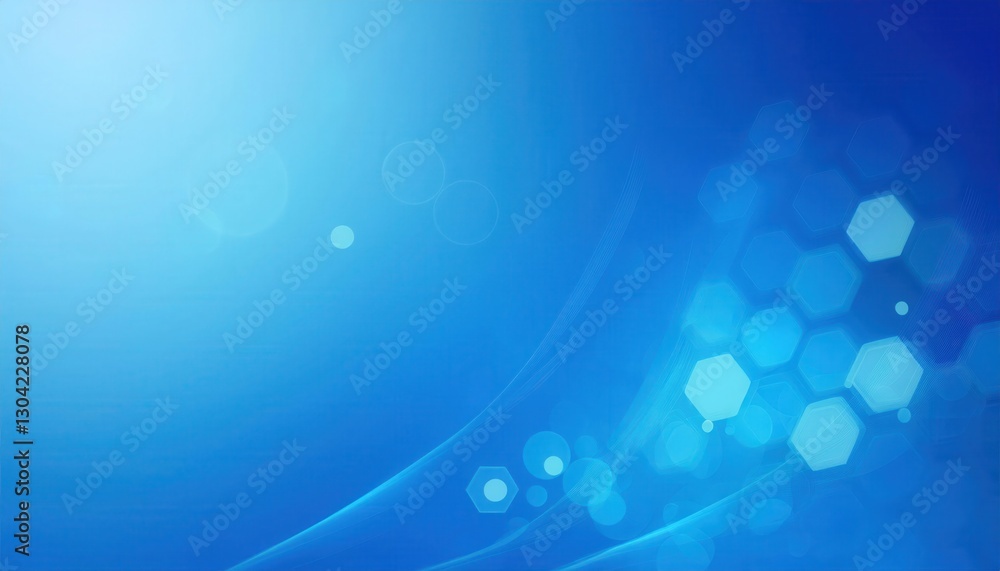 Aufkleber soft blue bokeh abstract background with glowing light circles, dreamy blurred effect for modern des