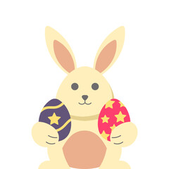 Easter Bunny Hugging Egg Illustration