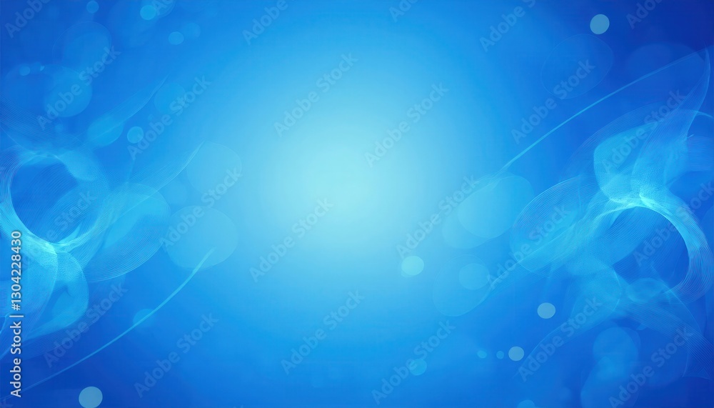 Poster soft blue bokeh abstract background with glowing light circles, dreamy blurred effect for modern des