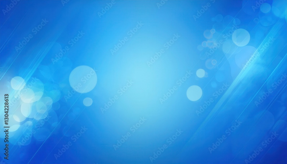 Aufkleber soft blue bokeh abstract background with glowing light circles, dreamy blurred effect for modern des