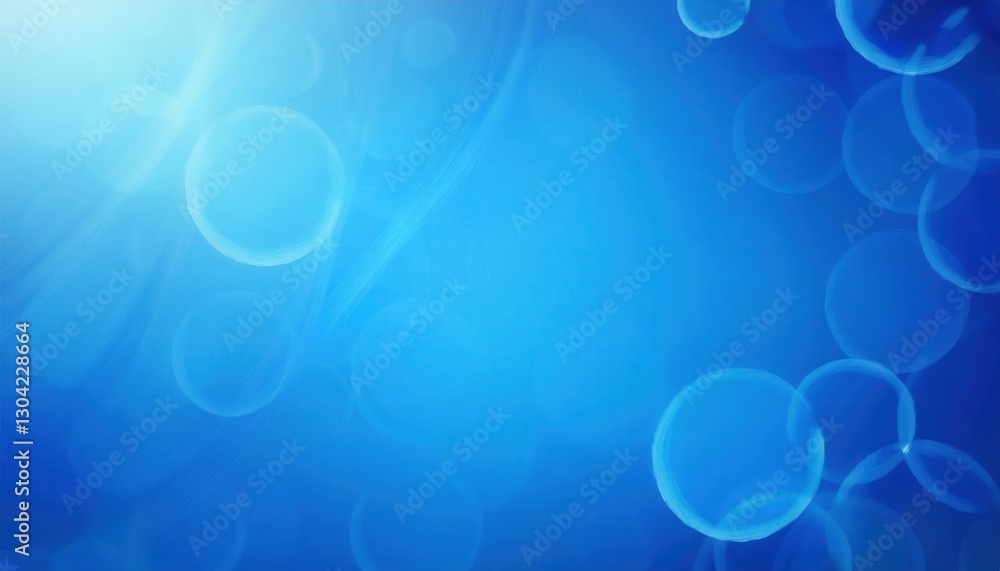Poster soft blue bokeh abstract background with glowing light circles, dreamy blurred effect for modern des