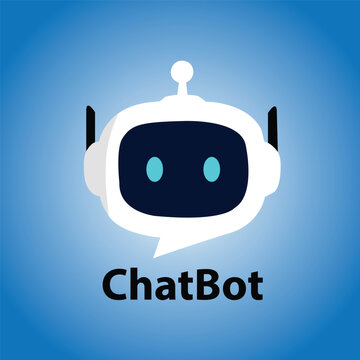 chatbot logo design concept virtual smart assistant vector icon robot head 
