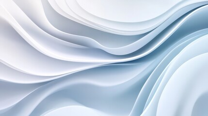 Abstract smooth wave patterns in soft blue and white tones creating a serene background