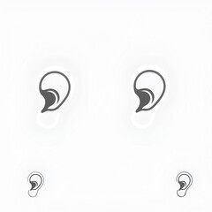 Fototapeta premium Ear, hearing icon. line and glyph version, outline and filled vector sign. Human ear organ linear and full pictogram. Symbol, logo illustration. Different style icons set