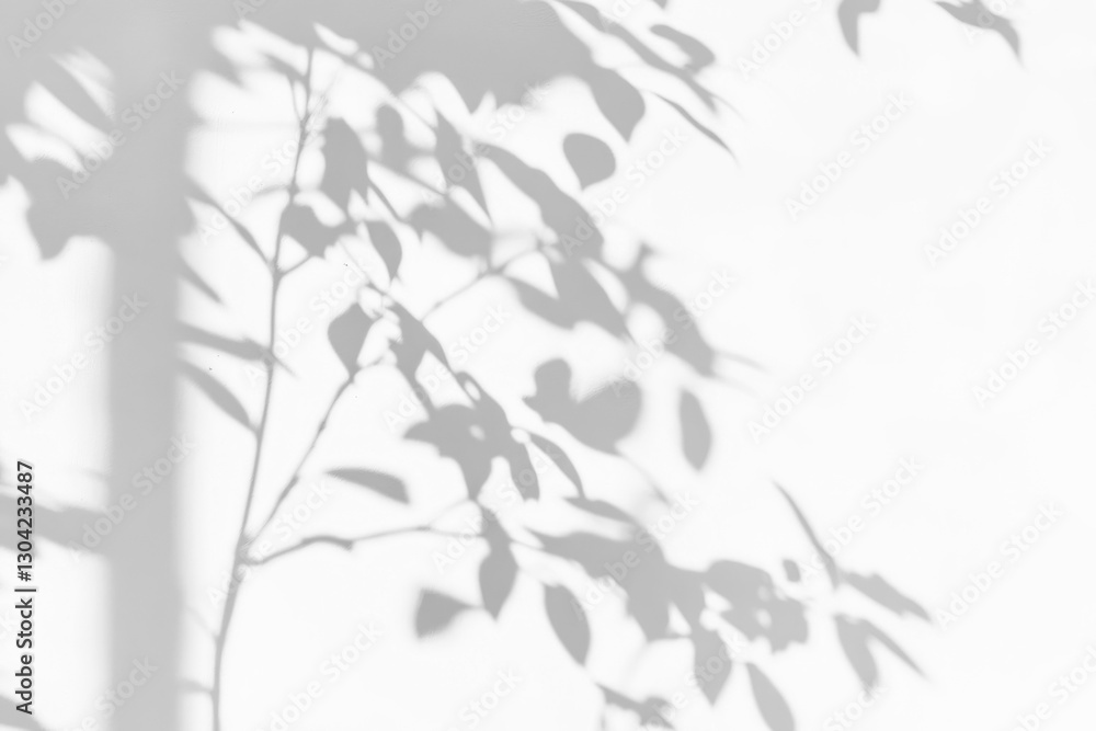 Poster dark, minimalist background with soft shadows of leaves creates subtle and calming atmosphere