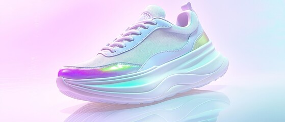 Futuristic Style Sneaker Against Gradient Background
