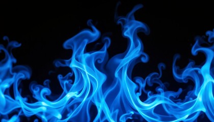 The image is of a blue flame with a blue smoke