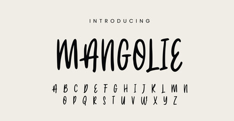 Mangolie Curly Unique Handwritten Font Alphabet Typeface