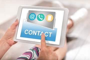 Contact concept on a tablet