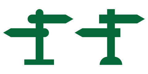 Obraz premium A signpost or arrow icon representing directions or travel guidance.