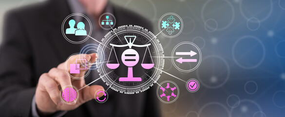 Man touching an equality concept