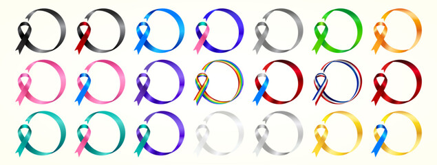 Awareness Ribbon Bundle – Multicolor Support Symbols for Causes, Charity, and Health Advocacy