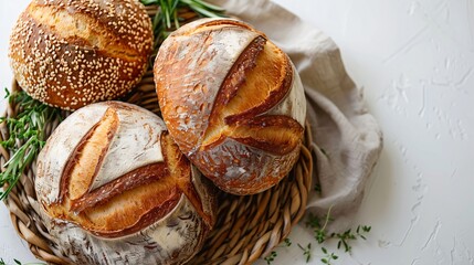 Small bread on white background