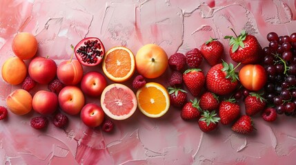 Soft peach and deep red colors paint palette