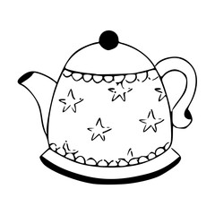 decorative teapot vector illustration