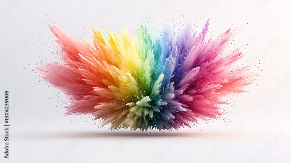 Aufkleber rainbow gradient explosion, a fusion of vibrant hues smoothly transitioning in a dynamic and energet