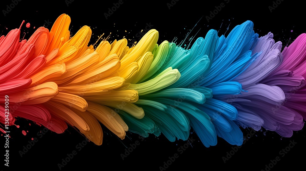 Aufkleber rainbow gradient explosion, a fusion of vibrant hues smoothly transitioning in a dynamic and energet